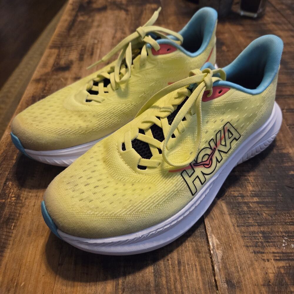 Hoka Mach 6 Womens 9B Yuzu Cielo Blue Yellow Running Shoes 1147810 YZC W Mach 6